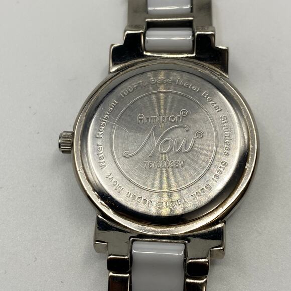 Armitron Now White Silver Tone Stainless Steel Watch Working New Battery - Picture 5 of 8